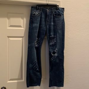 7 for all mankind mens destroyed jeans Luxe performance Carsen. Size 34x30